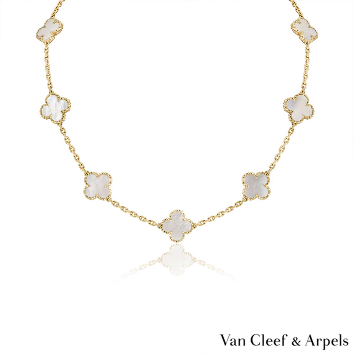 Van Cleef & Arpels Yellow Gold Vintage Alhambra Necklace